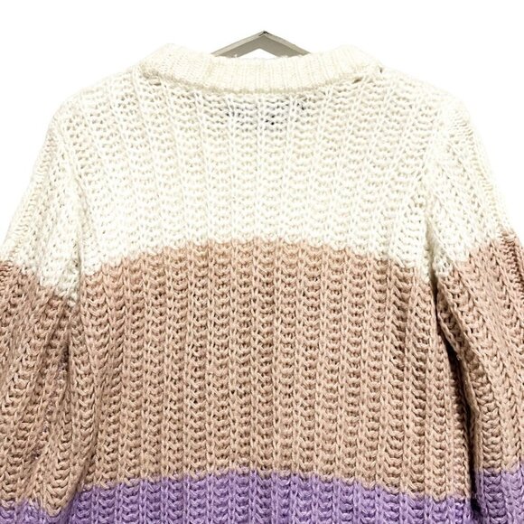 VERO MODA Becca Colorblock Cable sweater, Size M - Picture 7 of 11